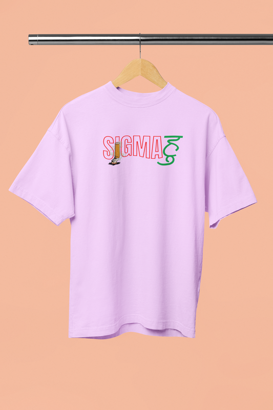 Sigma Huu Lavender Oversized Unisex T-Shirt Trendy Desi Design