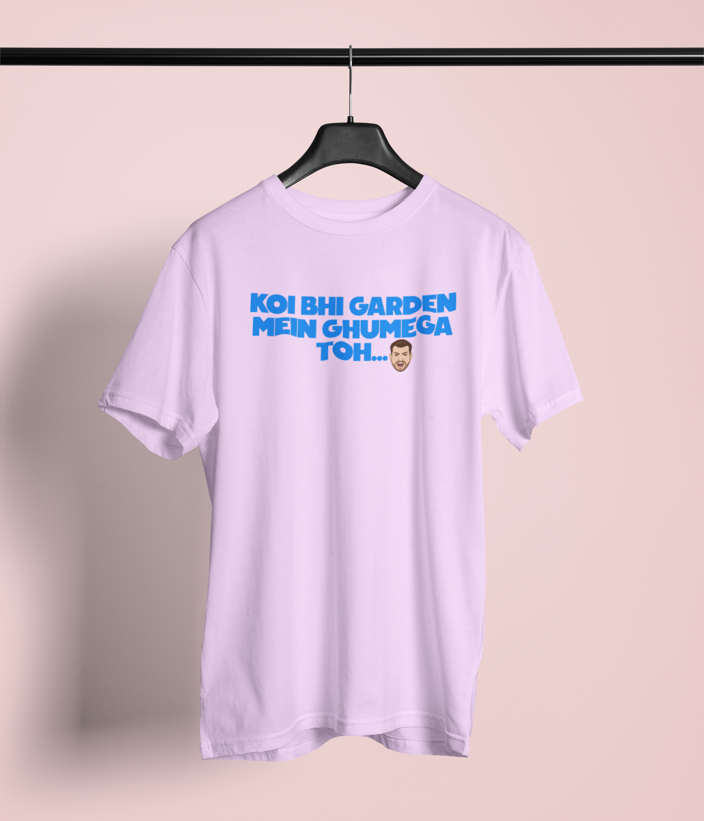 Garden Me Ghumega Toh Unisex Lavender Round Neck T-Shirt | Desi Graphic
