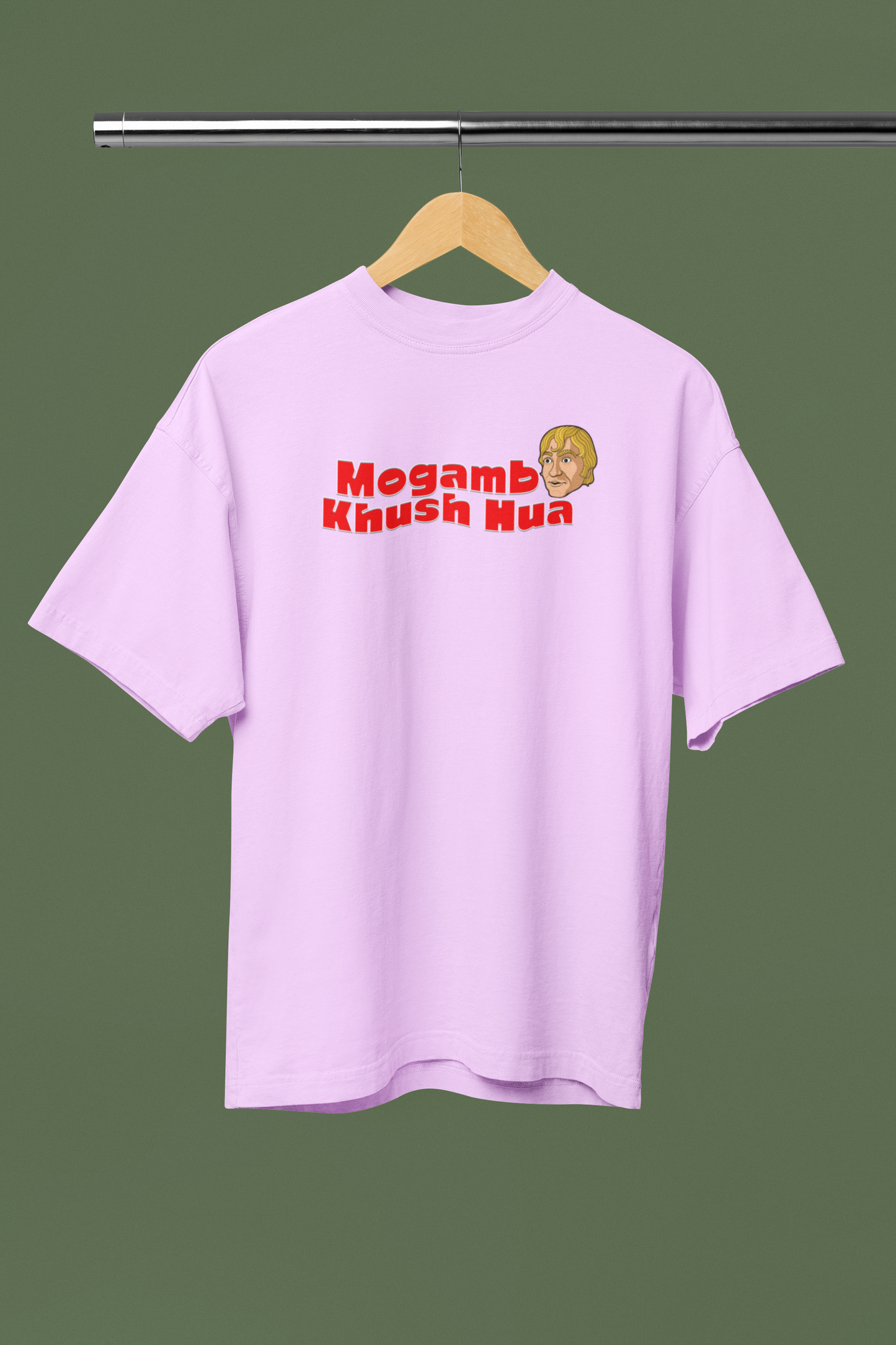 Mogambo Khush Hua Lavender Oversized Unisex Graphic T-Shirt