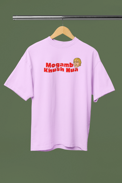 Mogambo Khush Hua Lavender Oversized Unisex Graphic T-Shirt