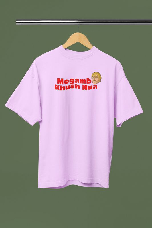 Mogambo Khush Hua Lavender Oversized Unisex T-Shirt | Desi Graphic