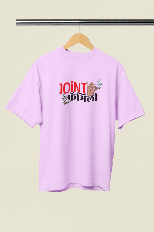 Joint Family Lavender Oversized Unisex T-shirt | Marathi Designs