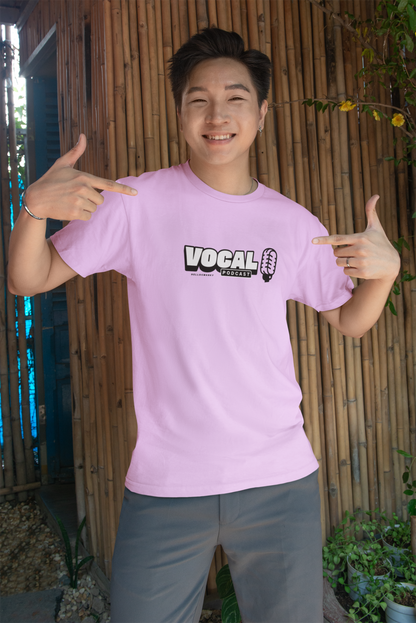 Vocal Podcast Lavender Half Sleeve T-Shirt for Men Round Neck
