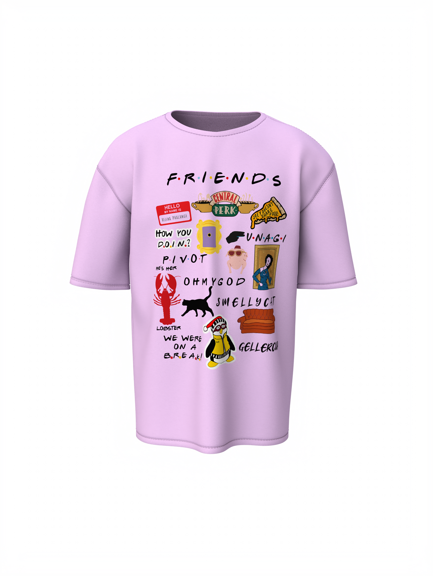 Friends Icons Oversized T-Shirt  Relive the Laughs in Style.