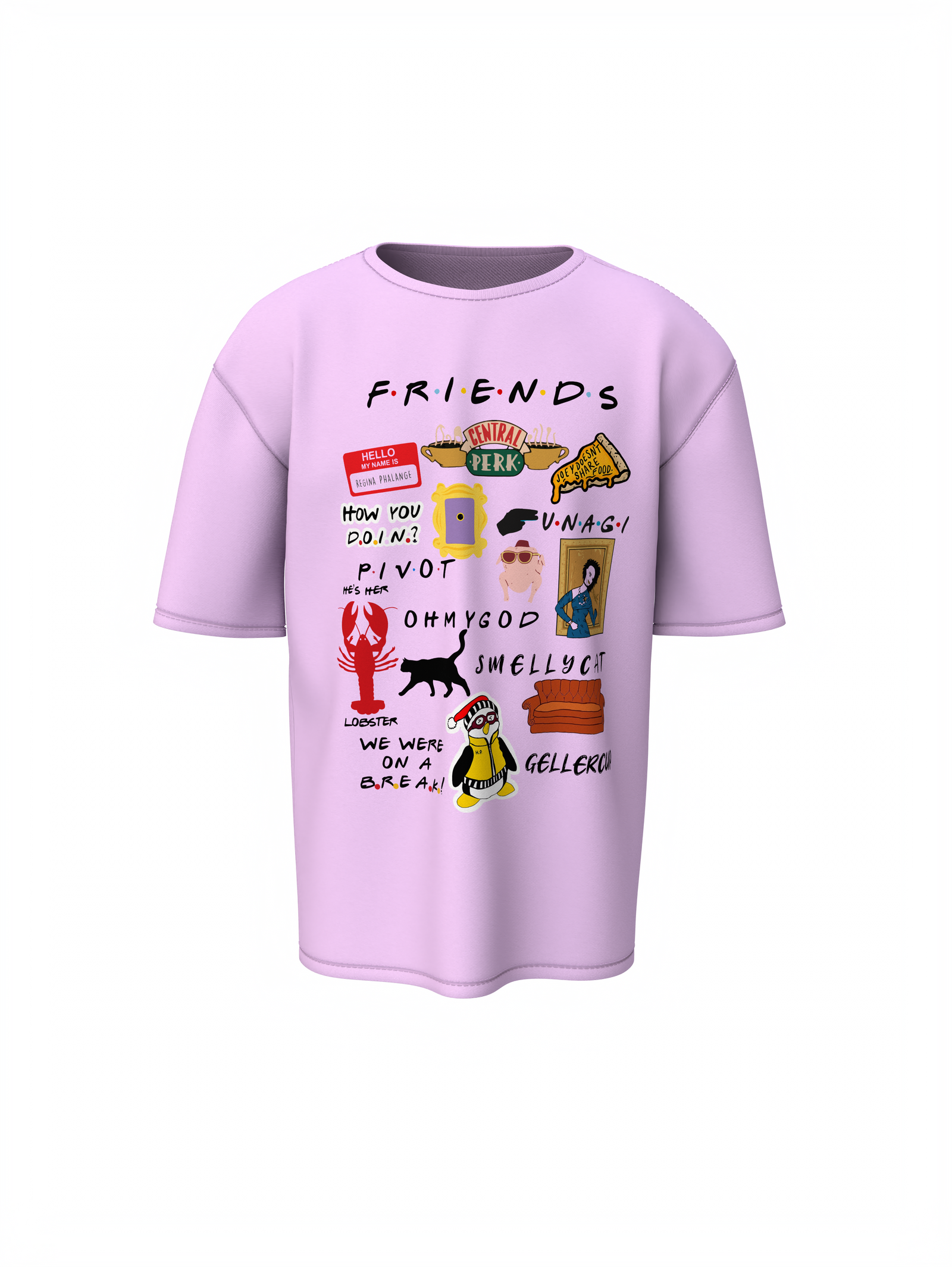 Friends Icons Oversized T-Shirt  Relive the Laughs in Style.