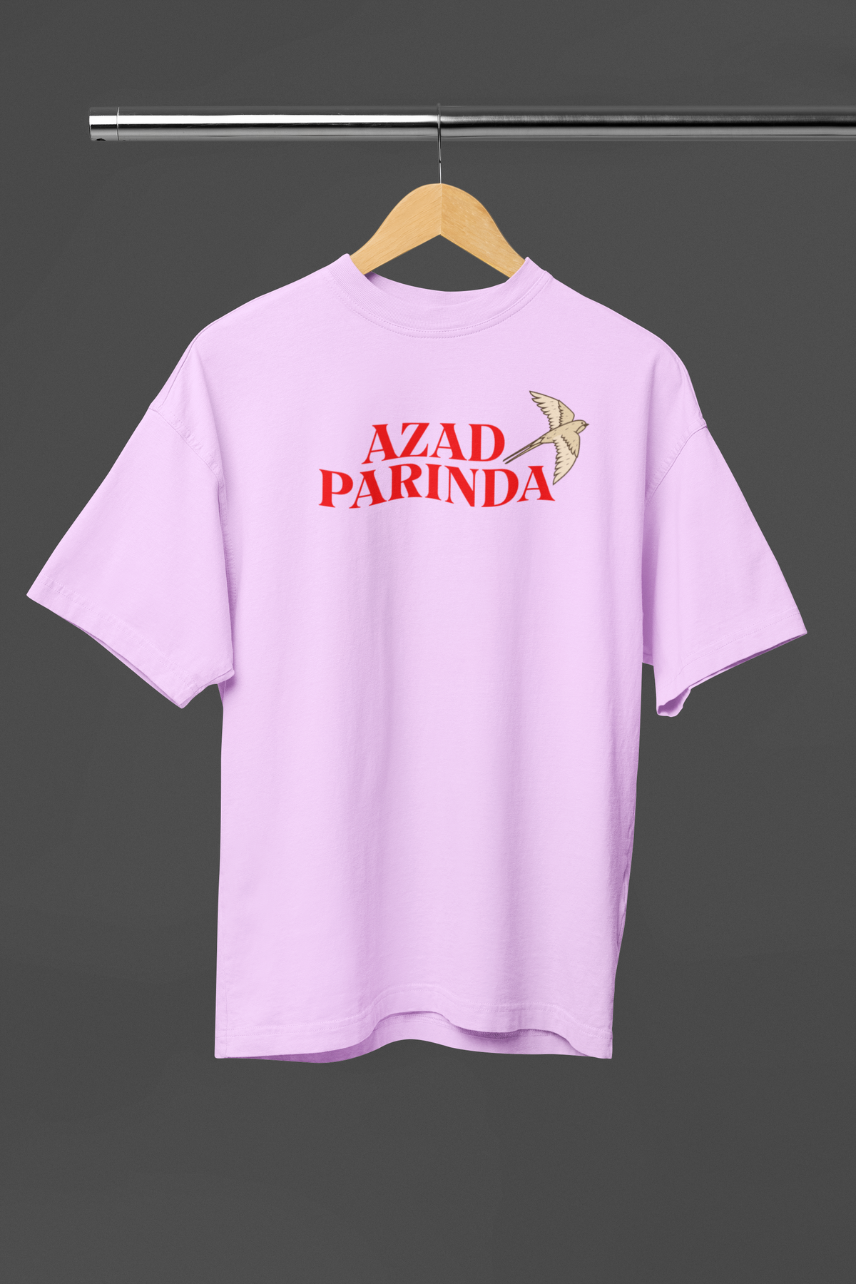 Azad Parinda Lavender Oversized Unisex T-Shirt | Desi Graphic
