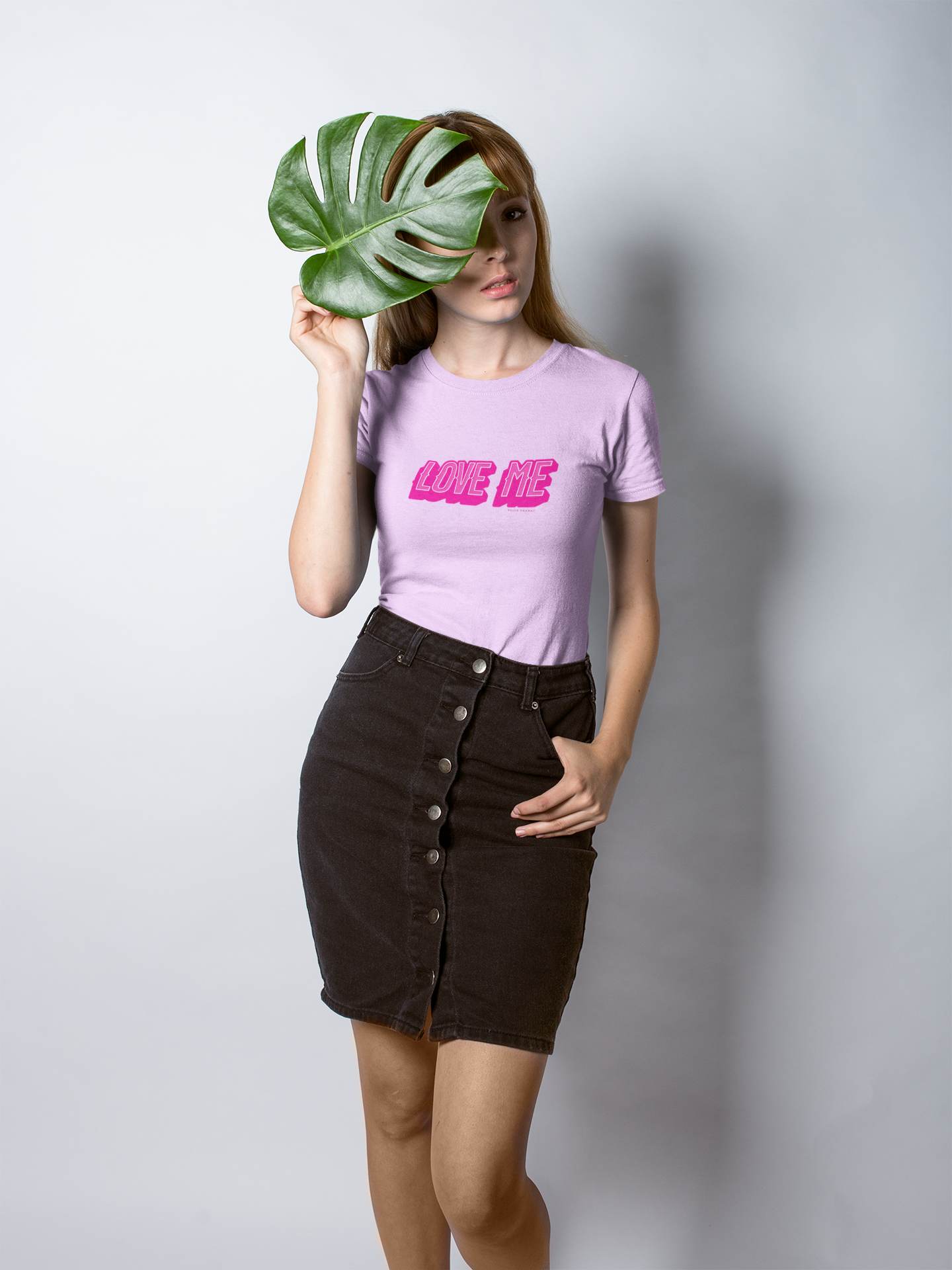 Love me half sleeve lavender round neck t-shirt for women by hello swanky - s