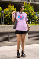 Mine Be Mine Half Sleeve Lavender Round Neck T-Shirt for Women by Hello Swanky