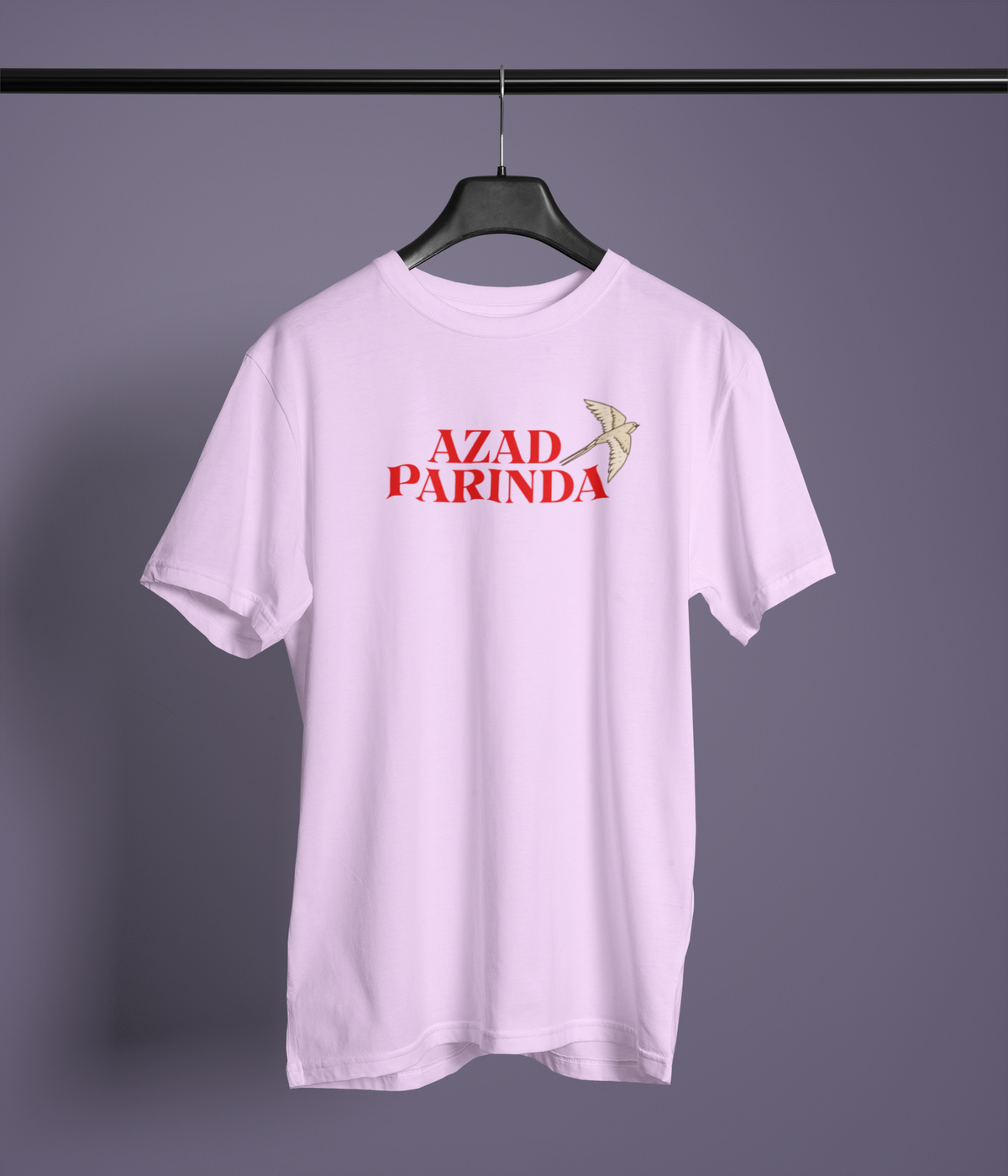 Azad Parinda Unisex Lavender Round Neck T-Shirt | Desi Graphic