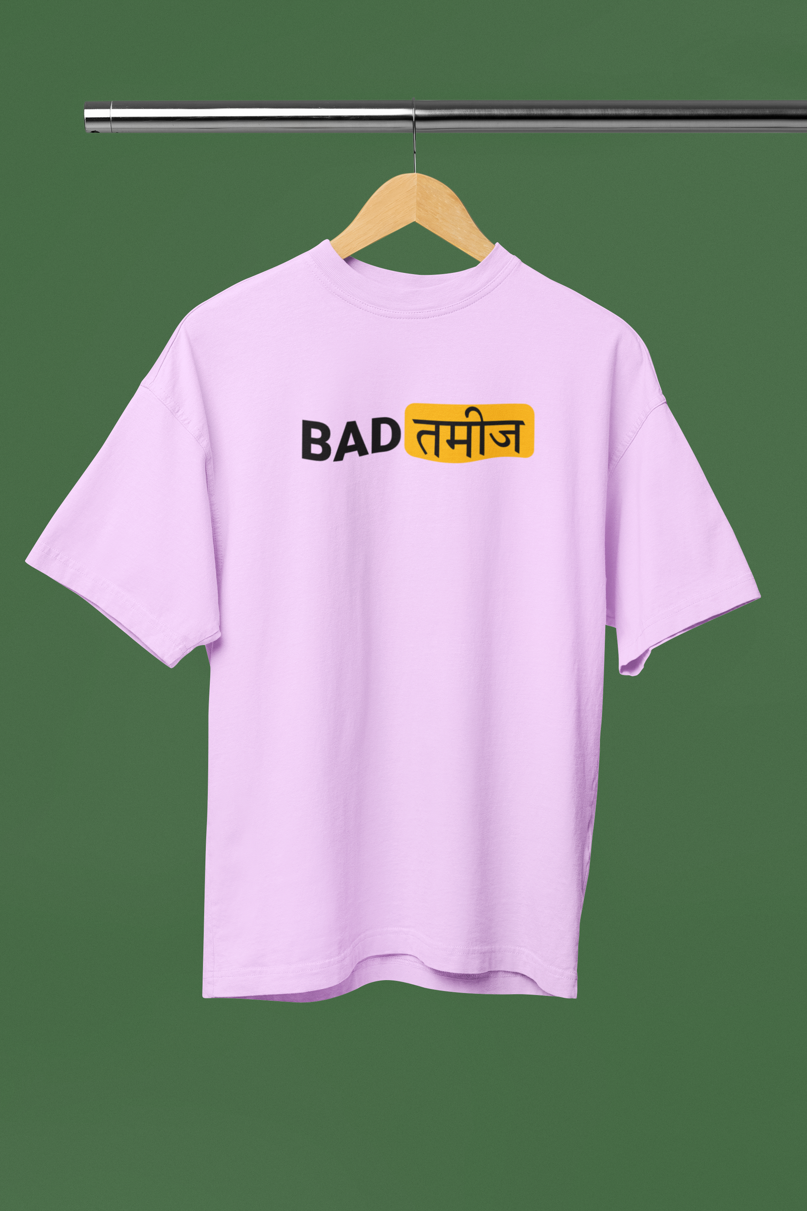 Batmeez Graphic Lavender Oversized Unisex T-Shirt Trendy Tee