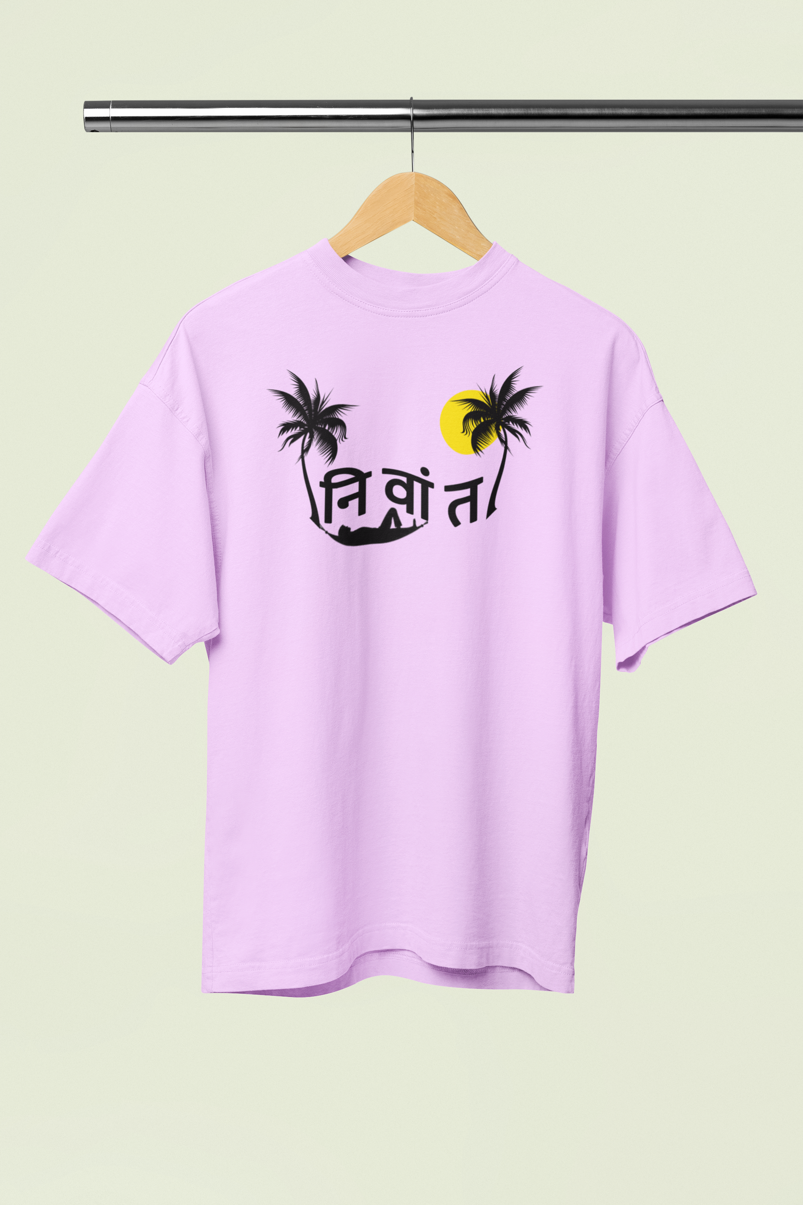 Nivant Lavender Oversized Unisex T-shirt | Marathi Designs