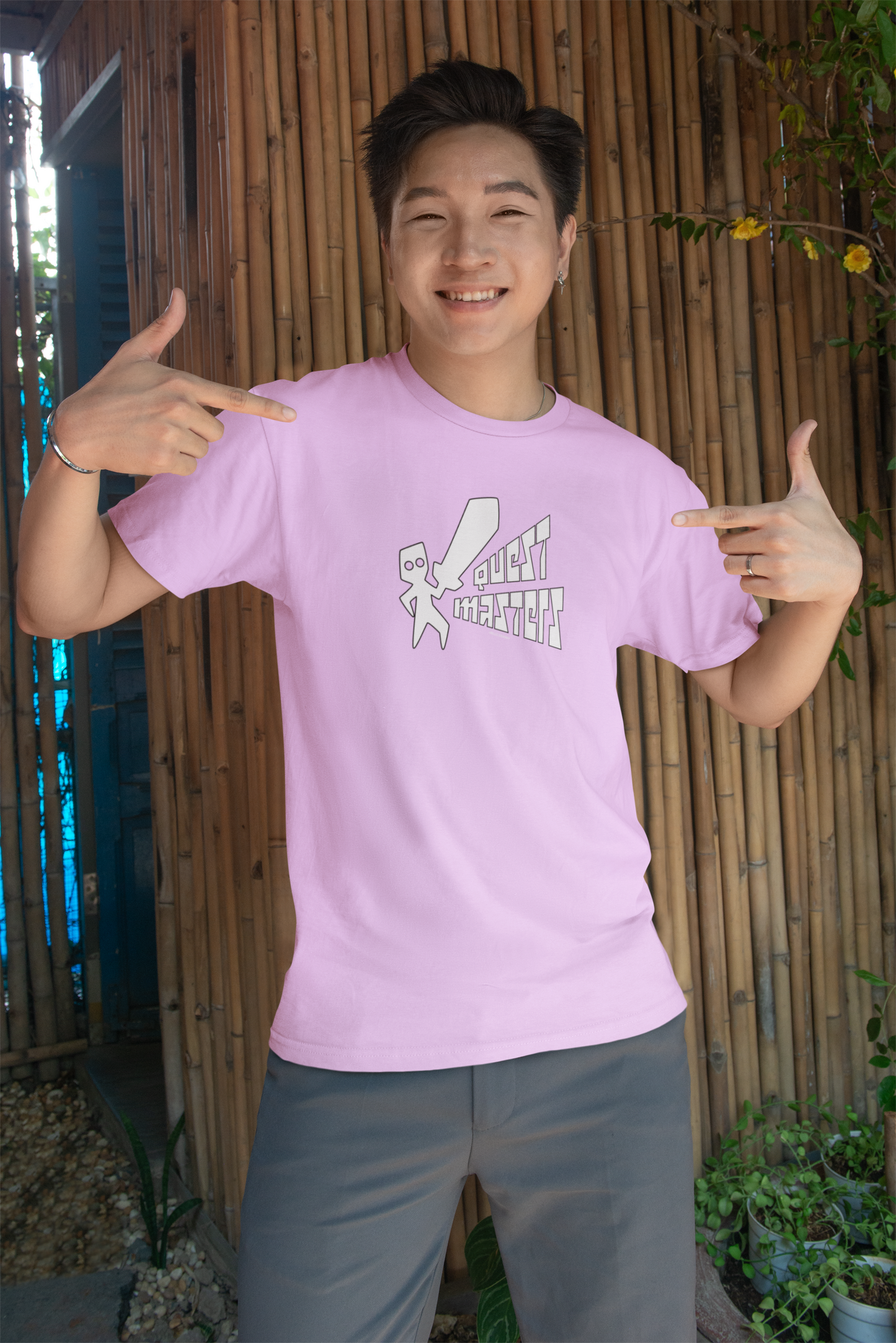 Quest Master Half Sleeve Lavender Round Neck T-Shirt for Men