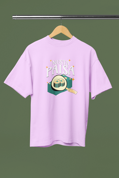 Nusta Paisa Graphic Lavender Oversized Unisex T-Shirt