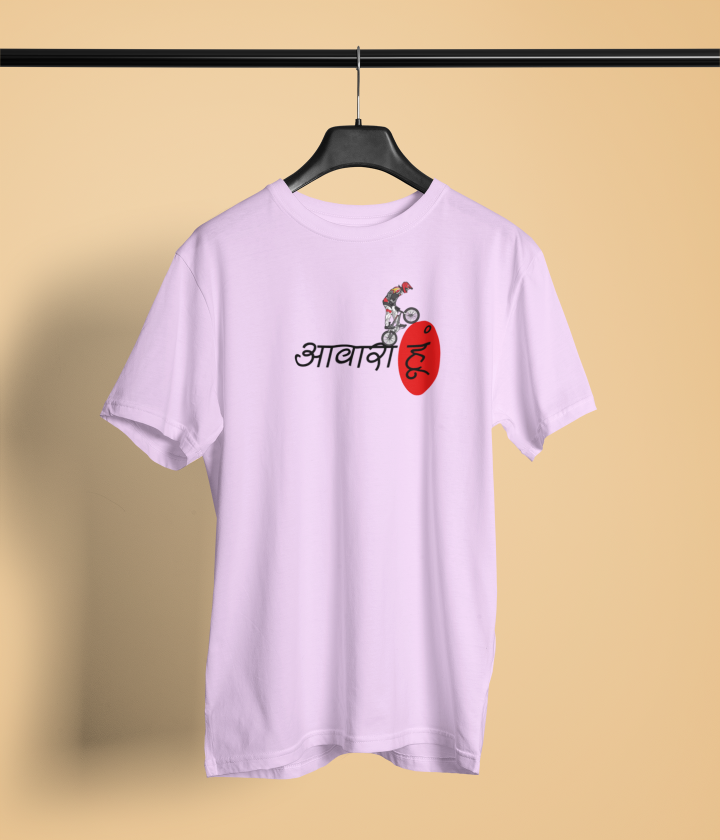 Awara Hu Lavender Round Neck Unisex T-Shirt Desi Graphic