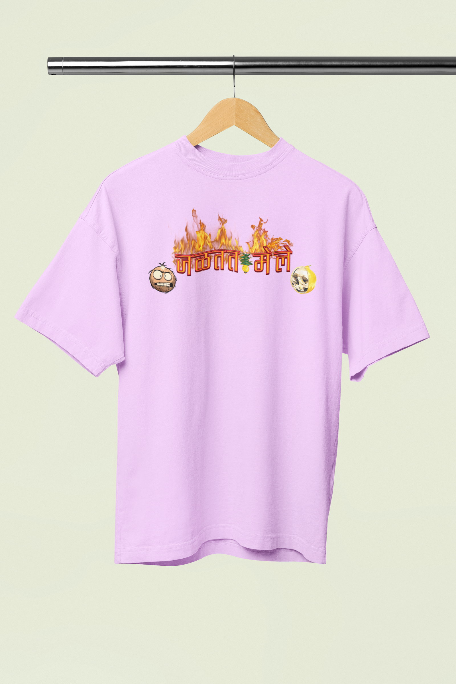 Jaltat Mele Lavender Oversized T-Shirt – Bold Marathi Design