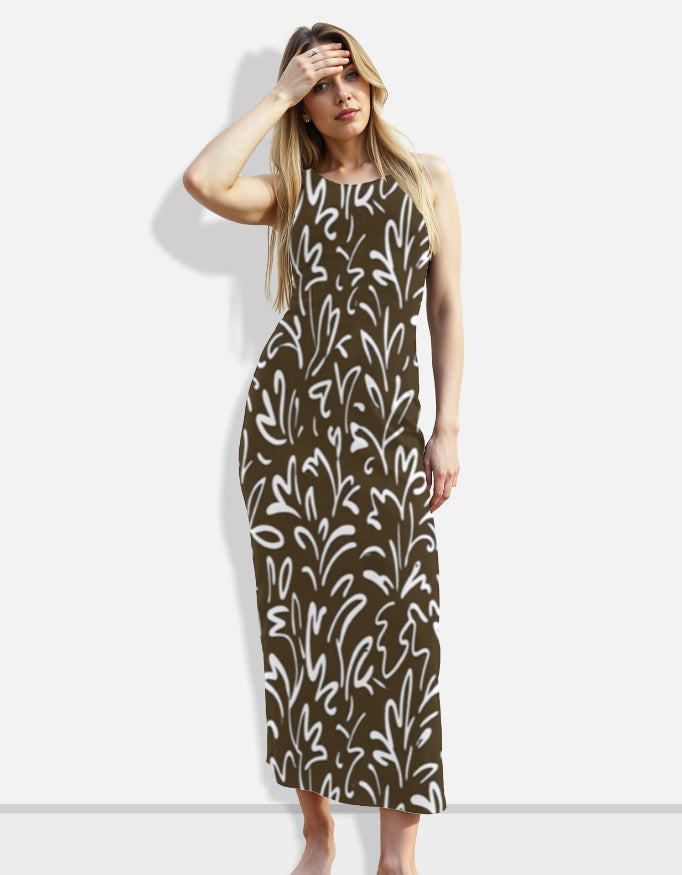 Cocoa Fern Bodycon Dress Stylish Premium Casual Everyday Wear