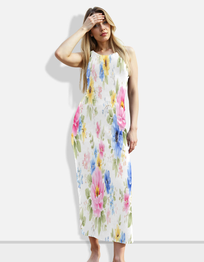 Sunrise Blossom Bodycon Dress for Women Floral Elegance Style