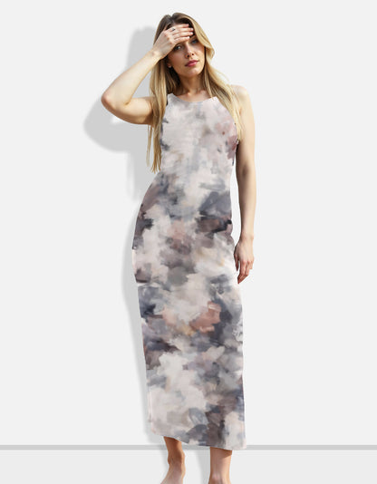Canvas Mist Bodycon Dress Women Abstract Elegant Style