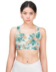 Floral Tropical Sports Bra for Women