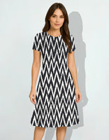 Monochrome Zigzag A-Line Dress for Women