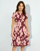 Blush Maroon Bloom A-Line Dress for Women