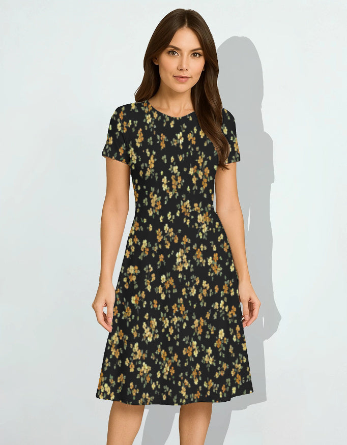 Midnight Floral A-Line Dress for Women