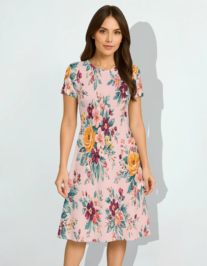 Rose Garden A-Line Dress for Women Elegant Casual Style Now