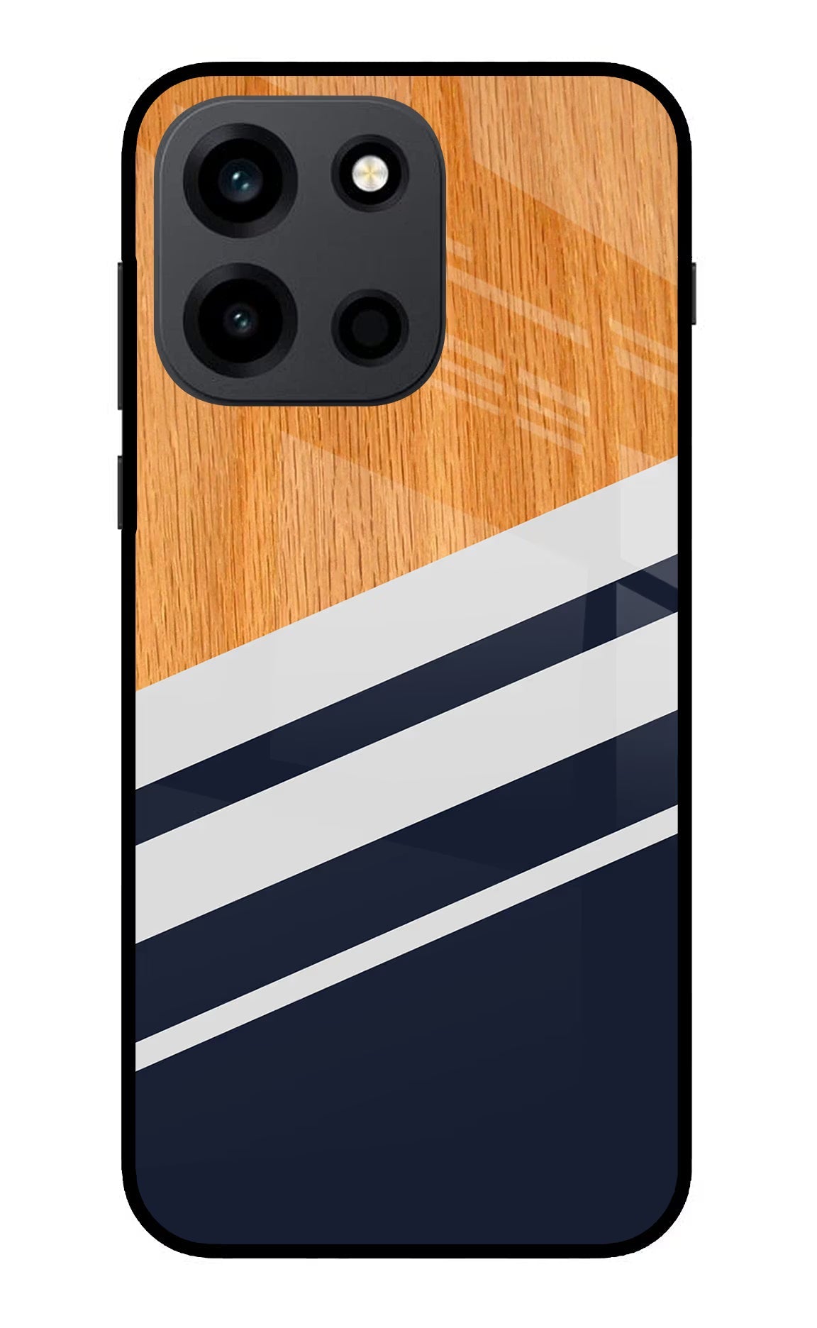 Blue and White Wooden OnePlus Nord 6 Back Cover Metal Case - Hello Swanky
