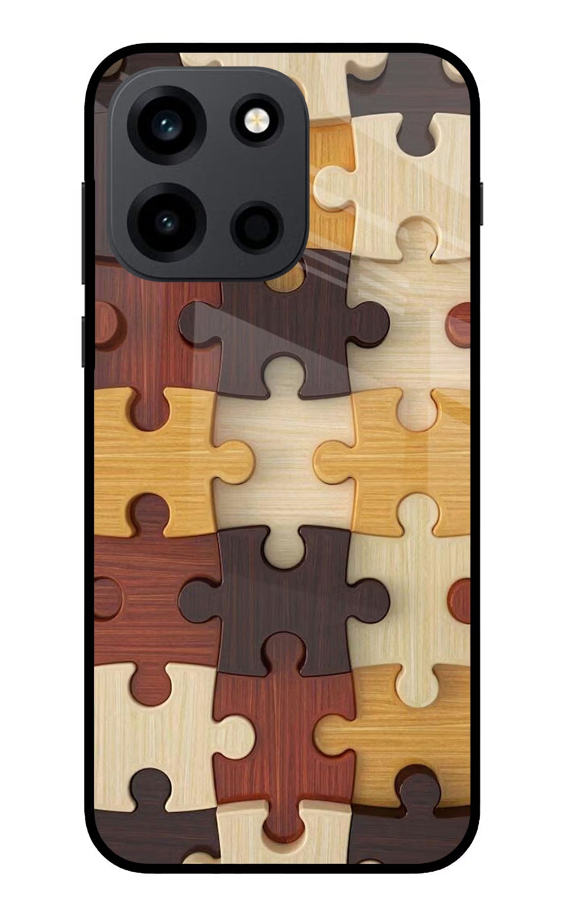 Wooden Puzzle OnePlus Nord 6 Back Cover Metal Case - Hello Swanky