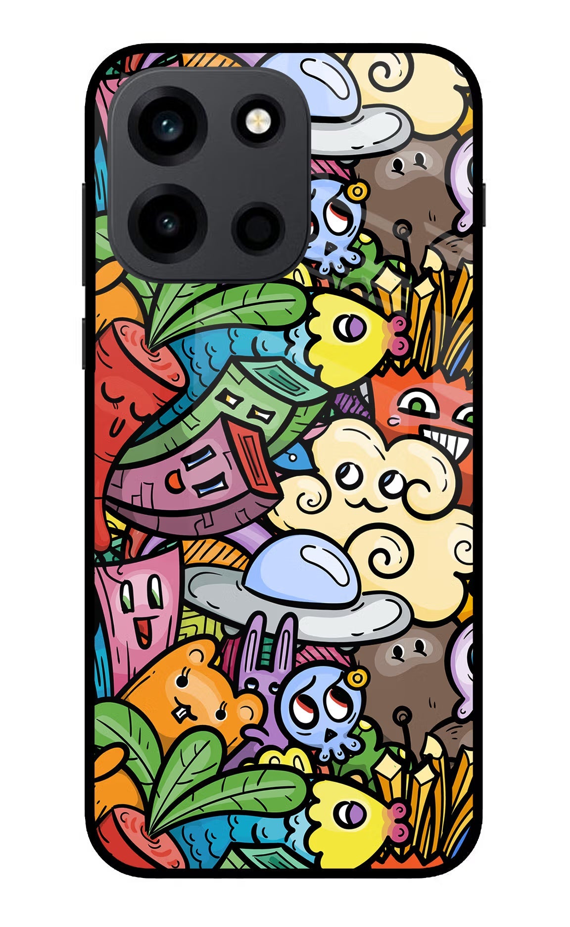 Veggie Doodle OnePlus Nord 6 Back Cover Metal Case - Hello Swanky