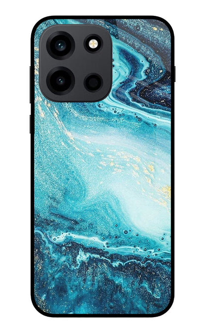 Blue Glitter Marble OnePlus Nord 6 Back Cover Metal Case - Hello Swanky