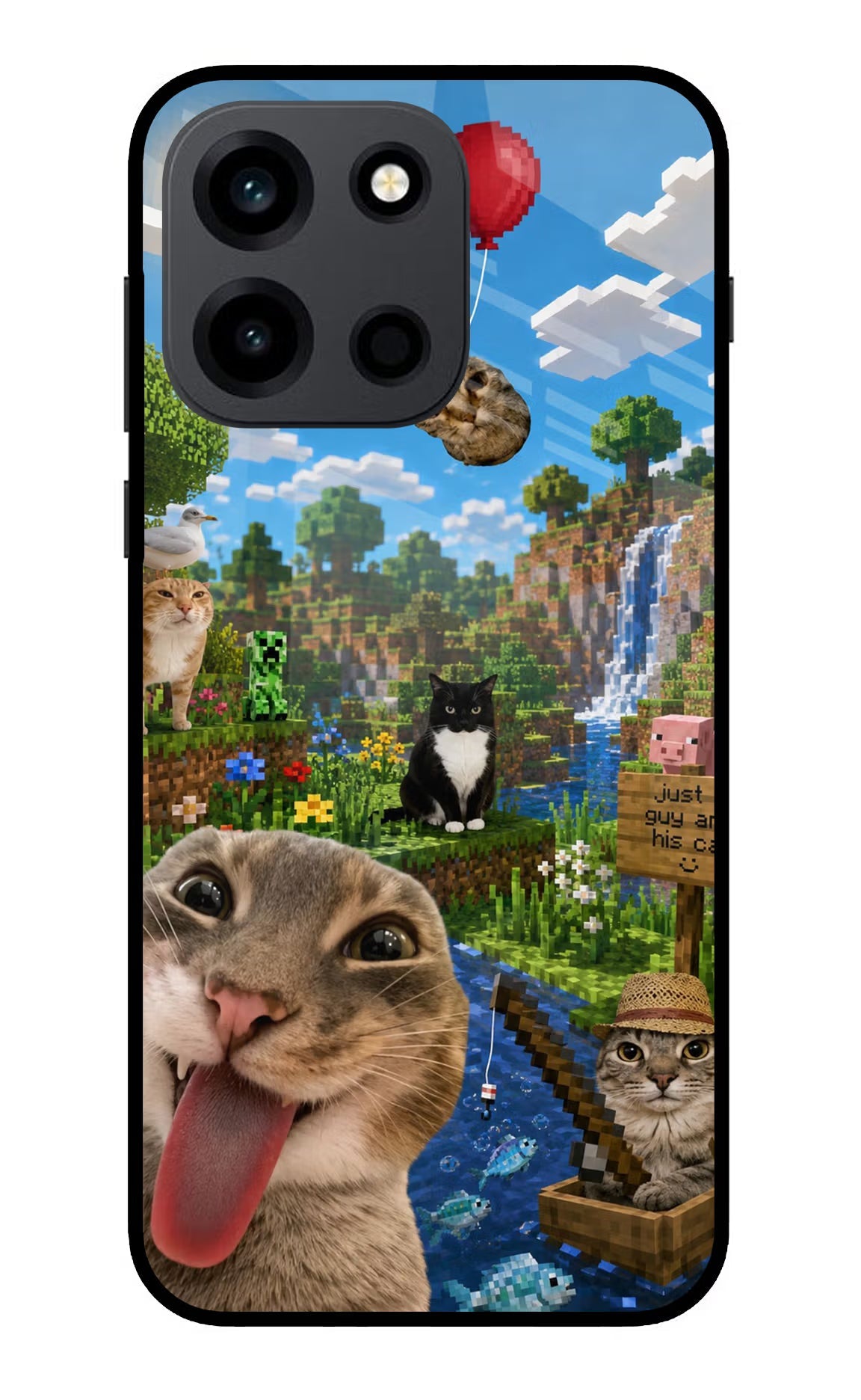 Minecraft Cat Chaos OnePlus Nord 6 Back Cover Metal Case - Hello Swanky