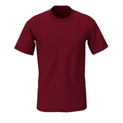 Plain round neck t-shirt - s / maroon / men’s