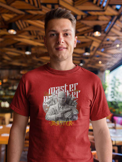 Master Gangster Sleeve Maroon Round Neck T-Shirt – Bold Style