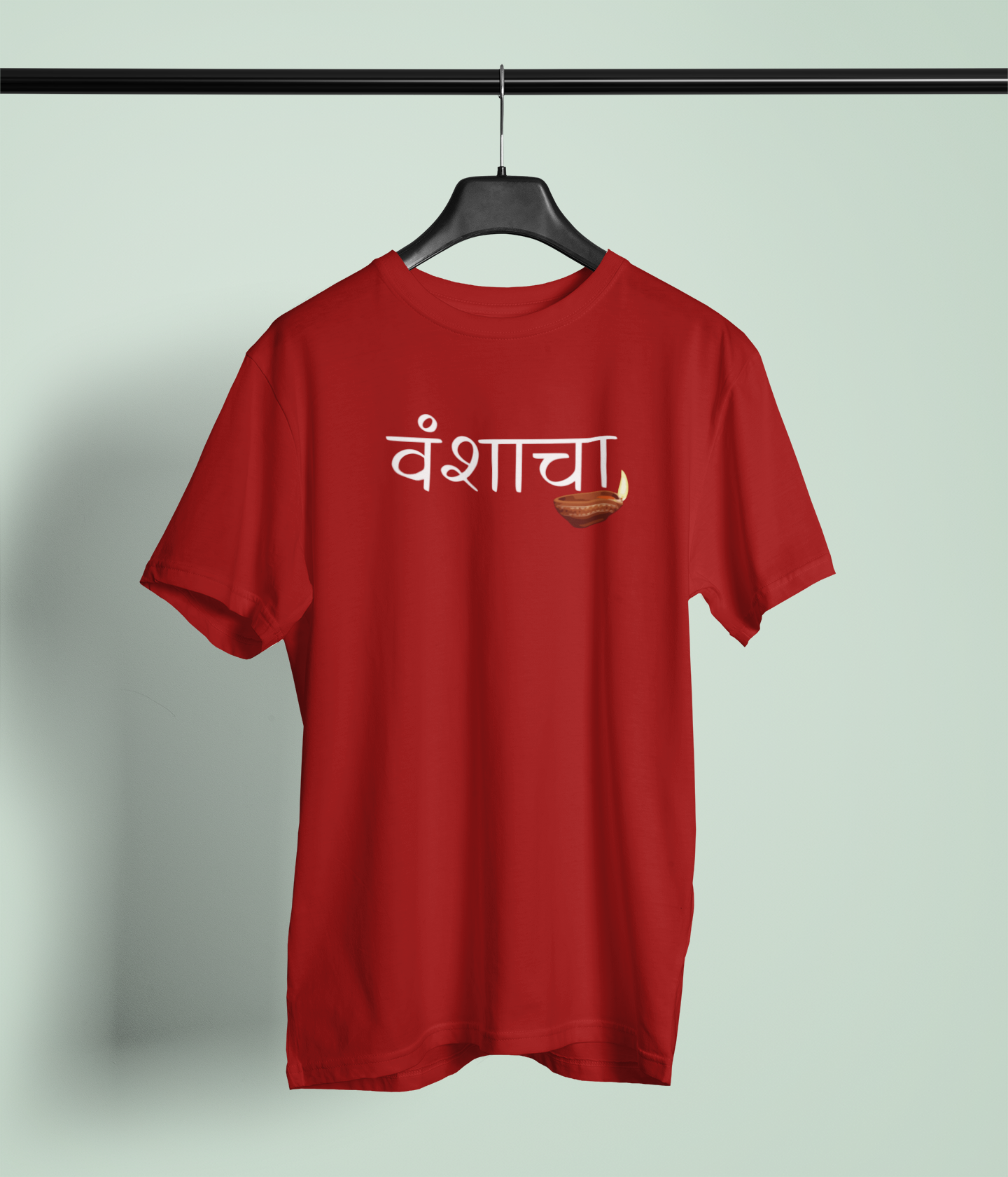 Vanshacha Diva Maroon Round Neck Unisex T-shirt | Marathi Designs