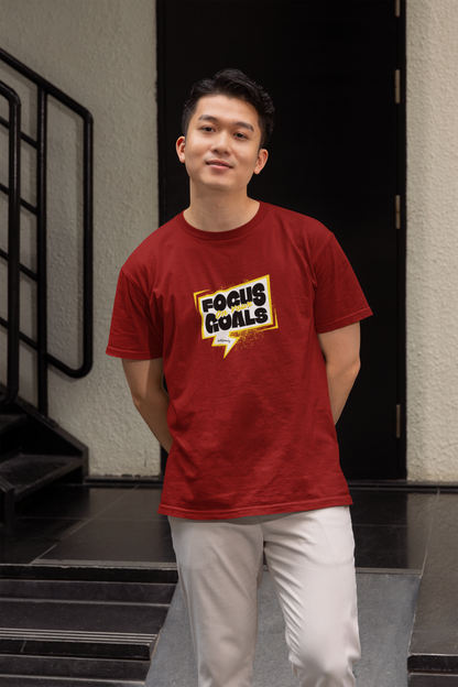 Focus On Your Goals Maroon T-Shirt Casual Wear for Men