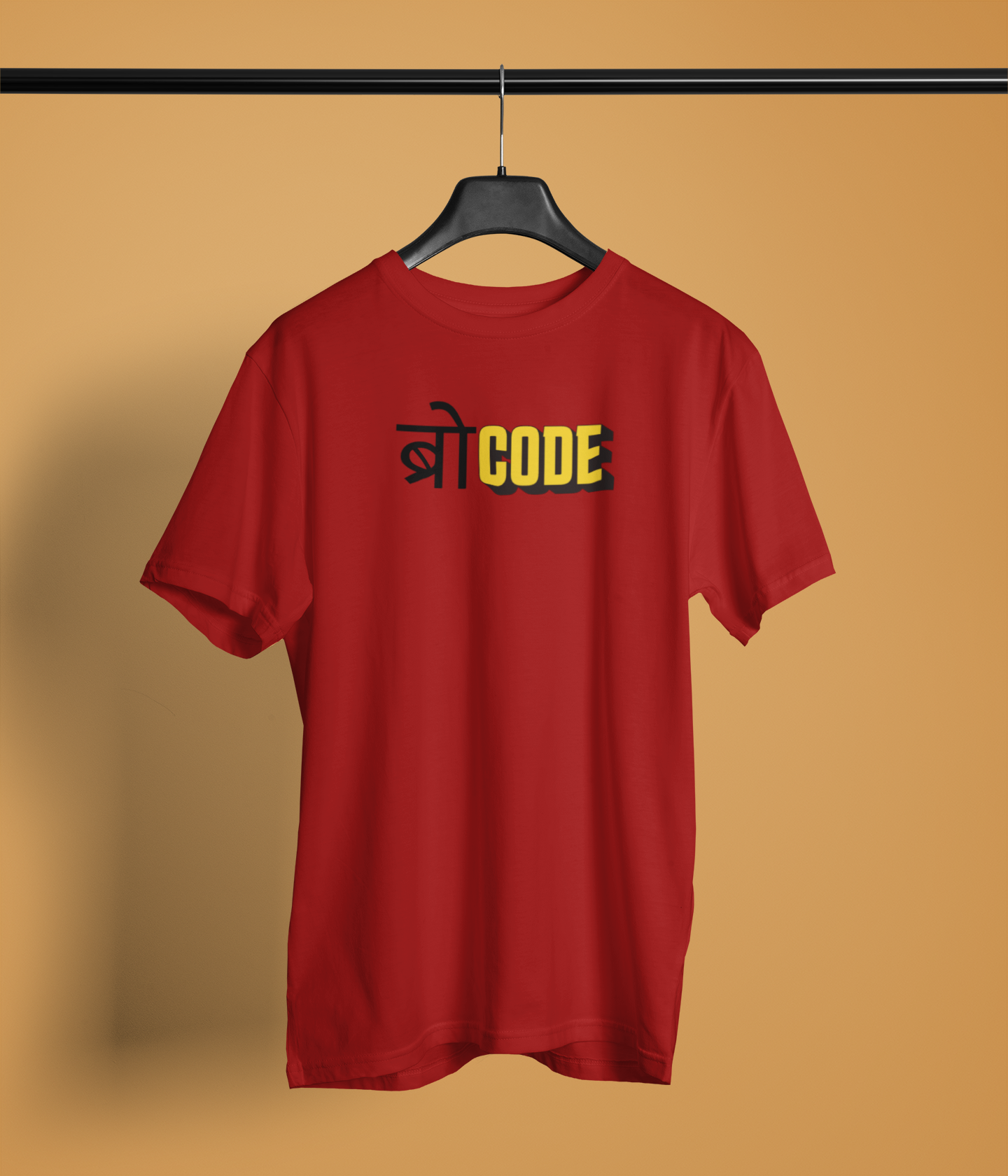 Brocode Maroon Unisex Round Neck T-Shirt Desi Graphic
