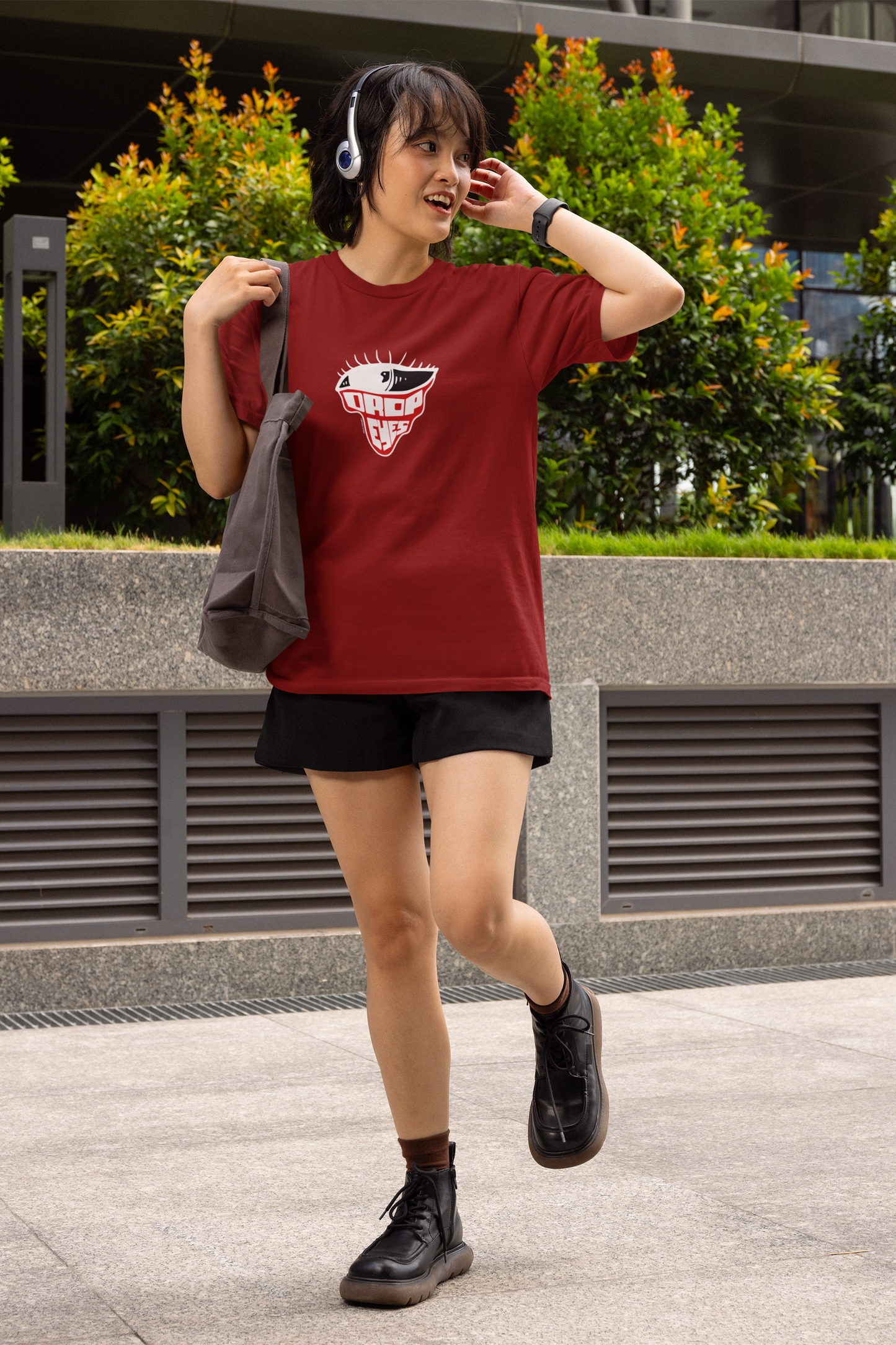 Drop Eye Maroon T-Shirt for Women – Trendy Everyday Style