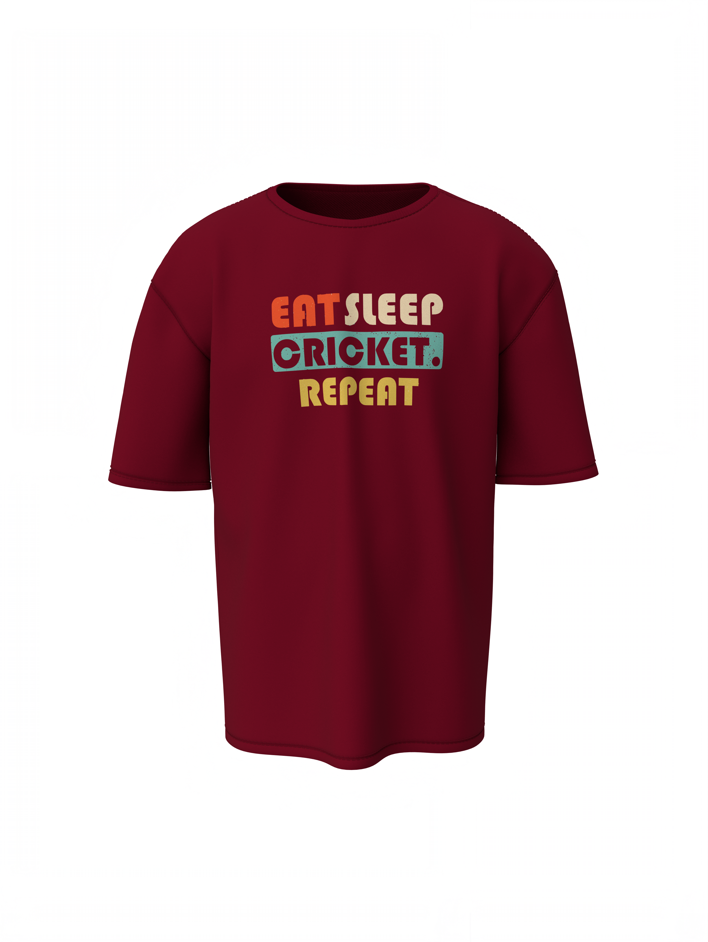 Eat, Sleep, Cricket, Repeat, Oversized T-Shirt