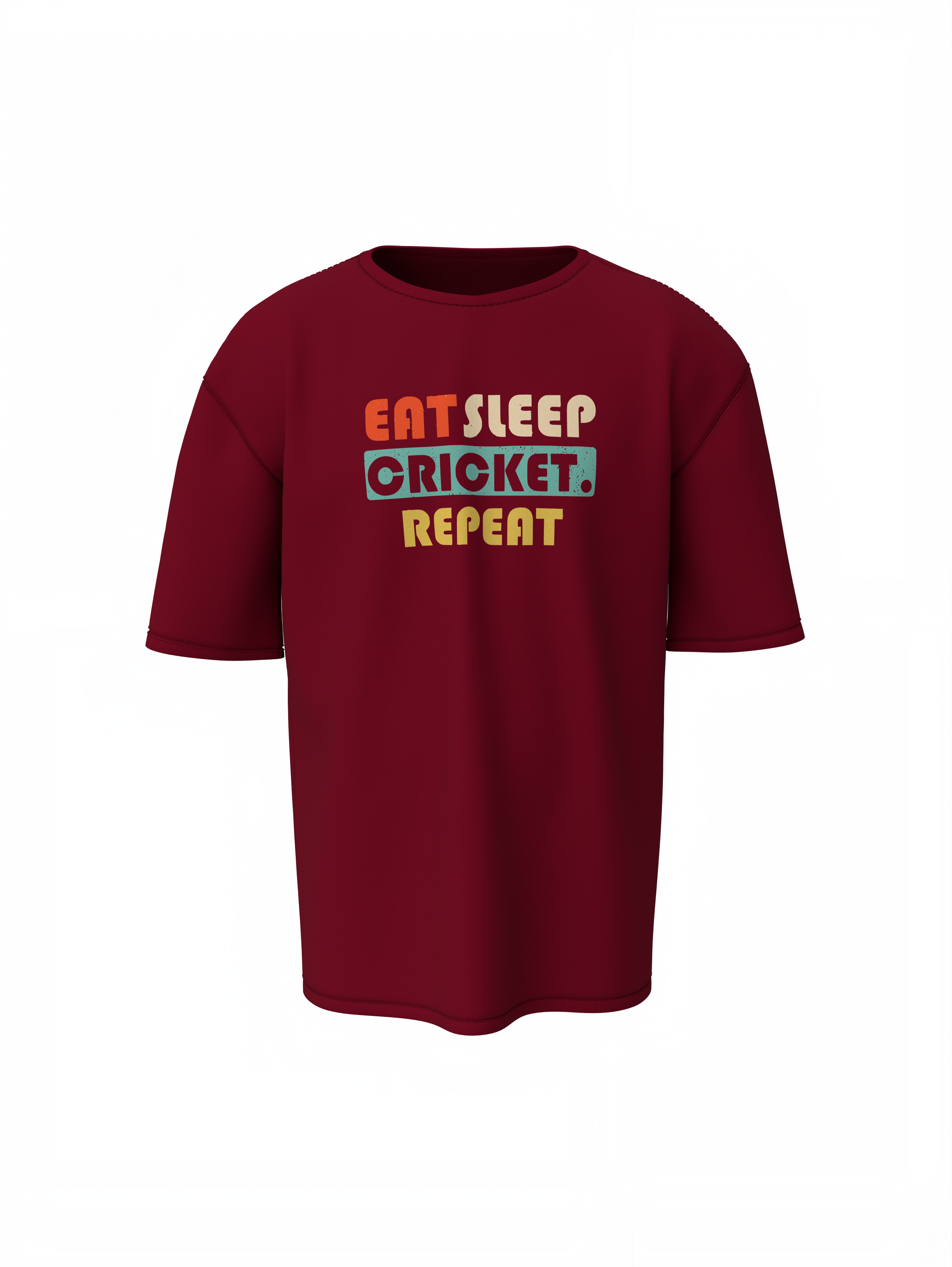 Eat, Sleep, Cricket, Repeat, Oversized T-Shirt