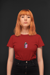 Hs spre half sleeve maroon round neck t-shirt for women by hello swanky - s