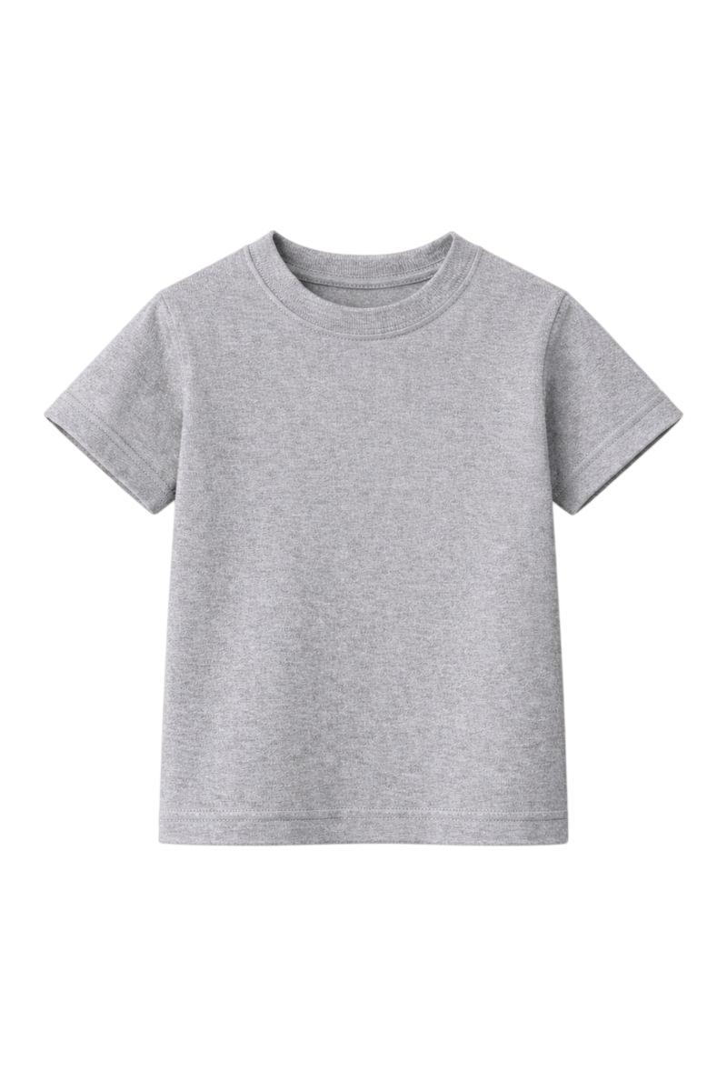 Grey Melange Bulk Kids Round Neck Half Sleeve T-Shirt Durable