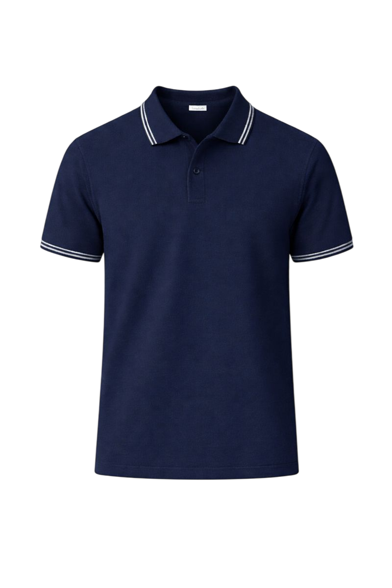 Bulk Unisex Navy Blue Polyester Polo T-Shirt