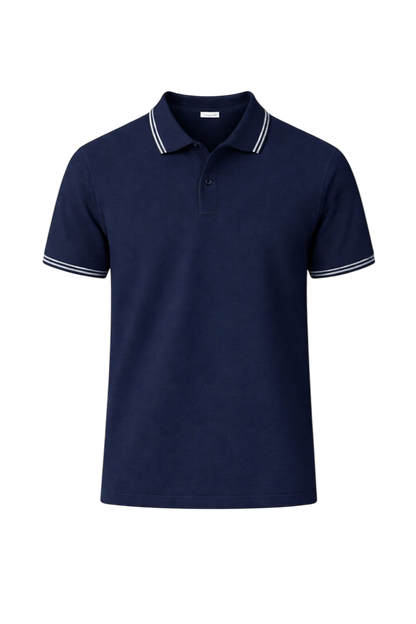 Bulk Unisex Navy Blue Polyester Polo T-Shirt