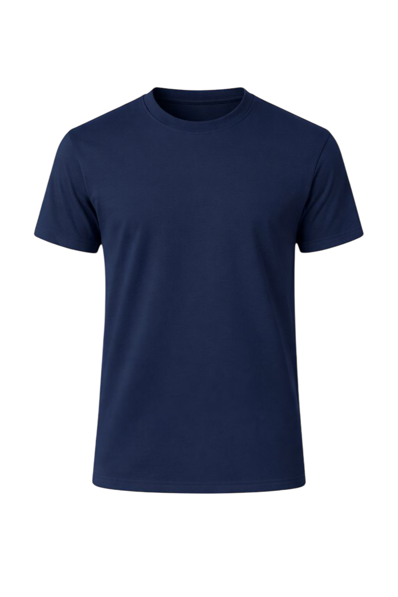 Navy Blue Bulk Unisex Round Neck Half Sleeve T-Shirt