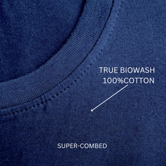 The love language navy blue round neck t-shirt for women | hello swanky