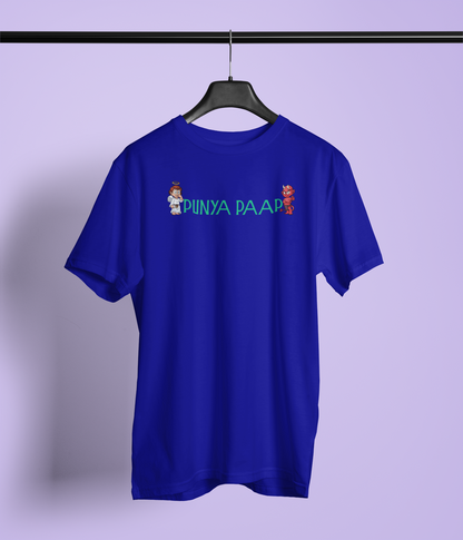 Punya Paap Unisex Navy Blue Round Neck T-Shirt | Desi Graphic