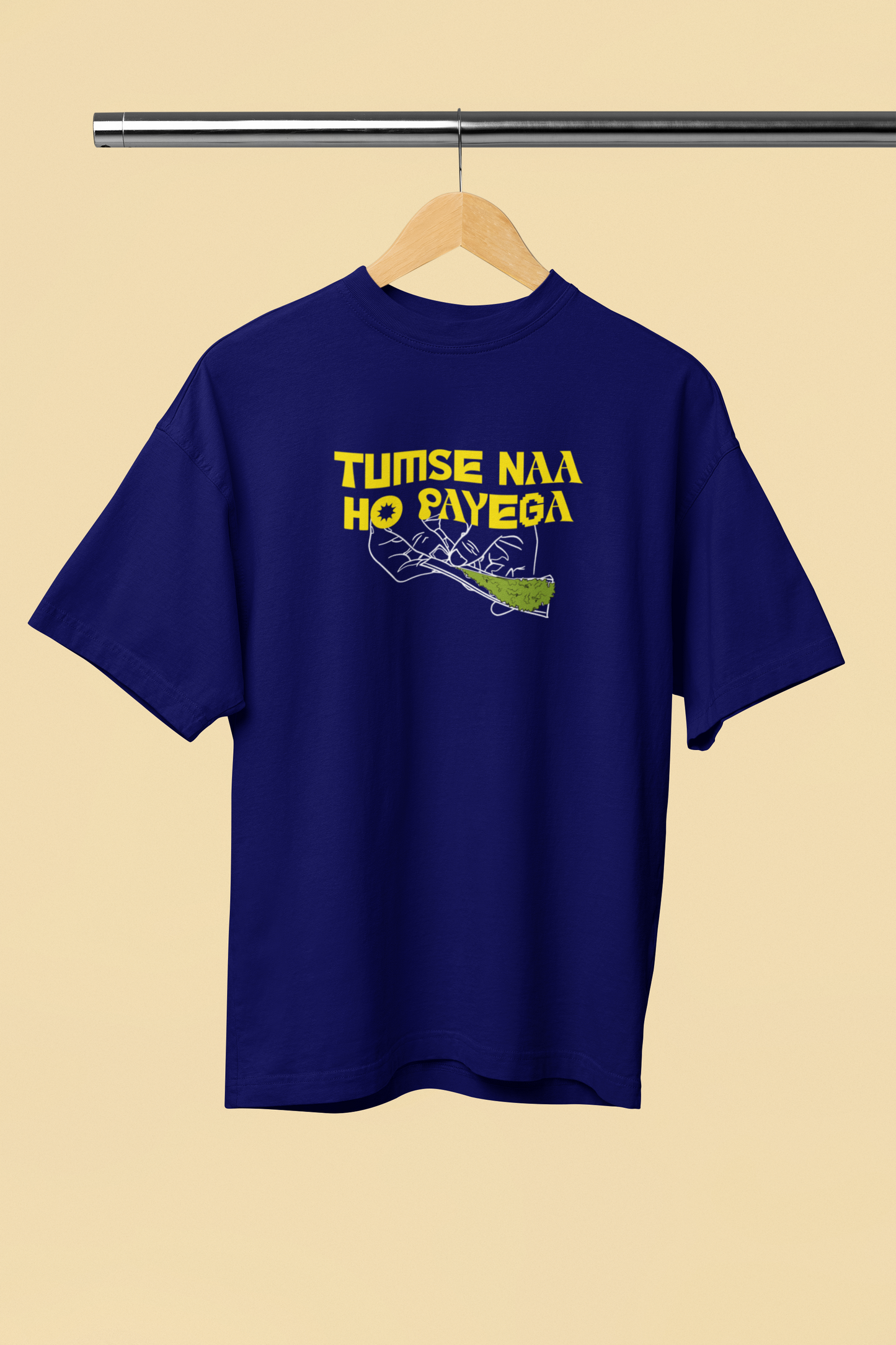 Tumse Na Ho Payega Navy Blue Oversized Unisex T-Shirt