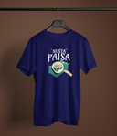Nusta Paisa Unisex Navy Blue Round Neck T-Shirt | Desi Graphic