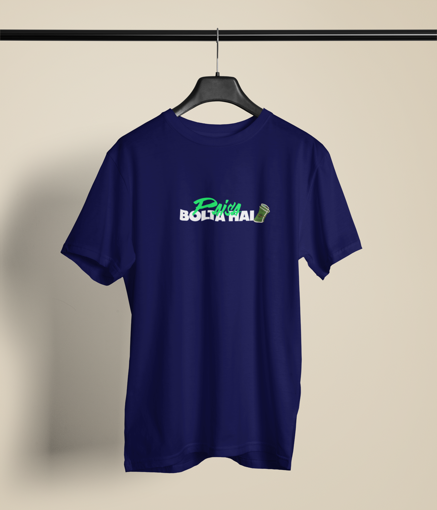 Paisa Bolta Hai Unisex Blue Round Neck T-Shirt – Desi Graphic Style